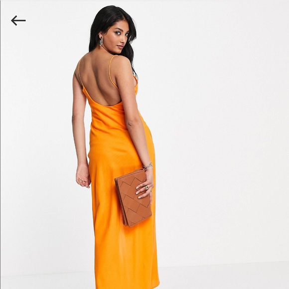 SOLD ASOS Orange Linen Maxi - Picture 2 of 7